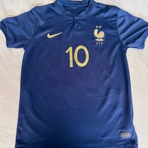 nike Mbappe France Jersey #10 Size Small Men Solid Navy Blue